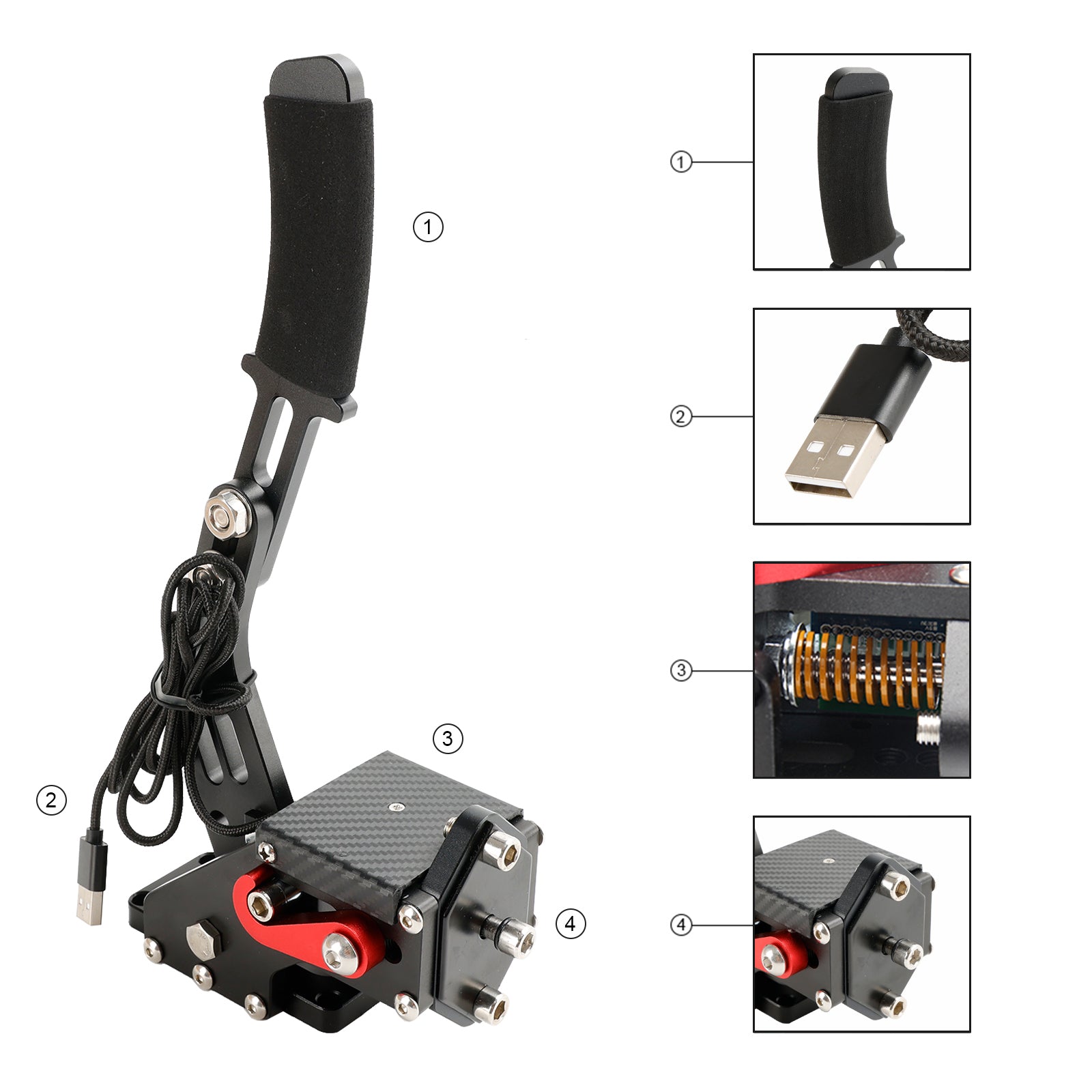 Racing Games Handbrake USB3.0 Kits for Steering Wheel Stand G29 G920 PC Black