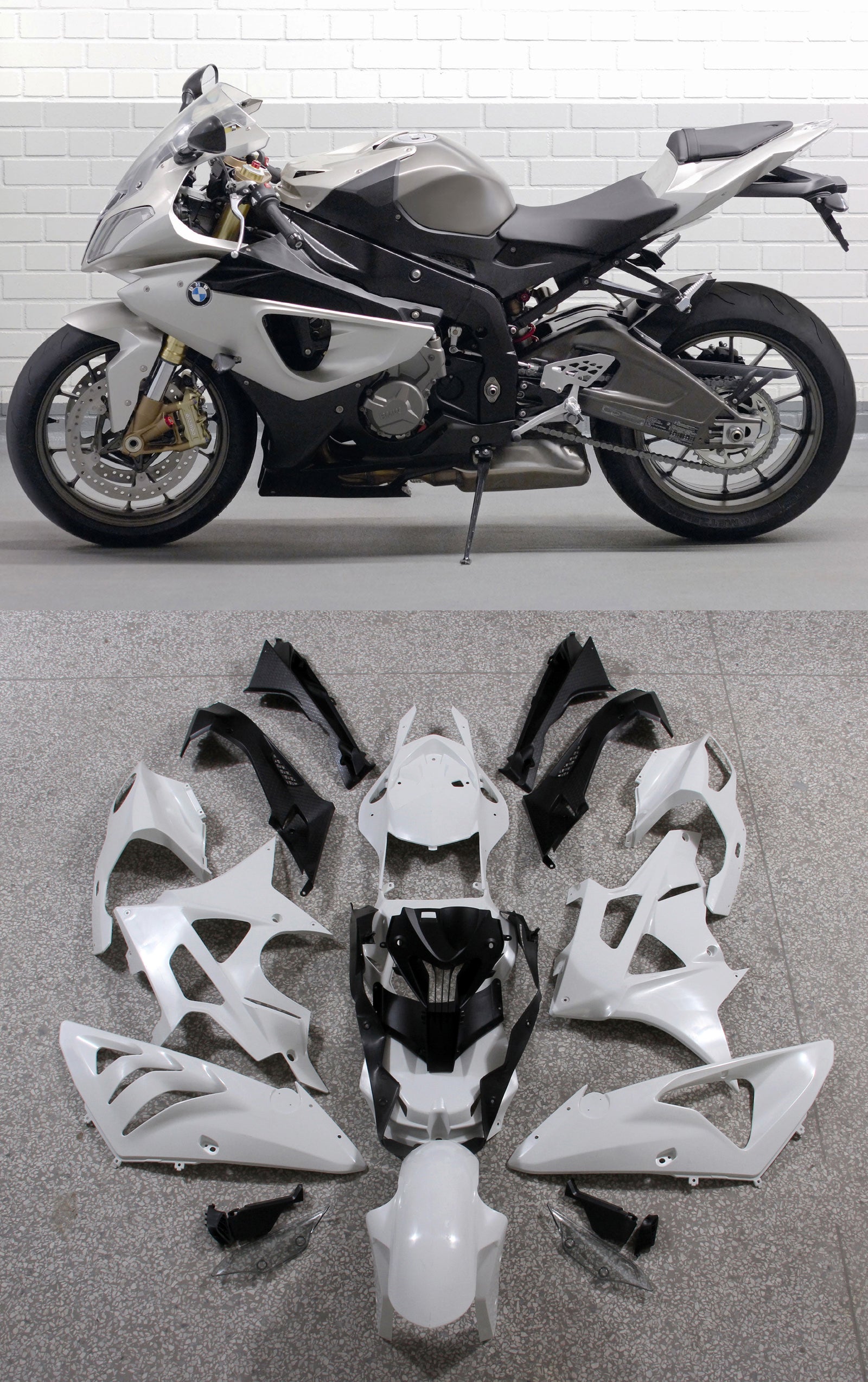 2009-2014 BMW S1000RR Silver Metallic Bodywork Fairing ABS Injection Molding 2# Generic
