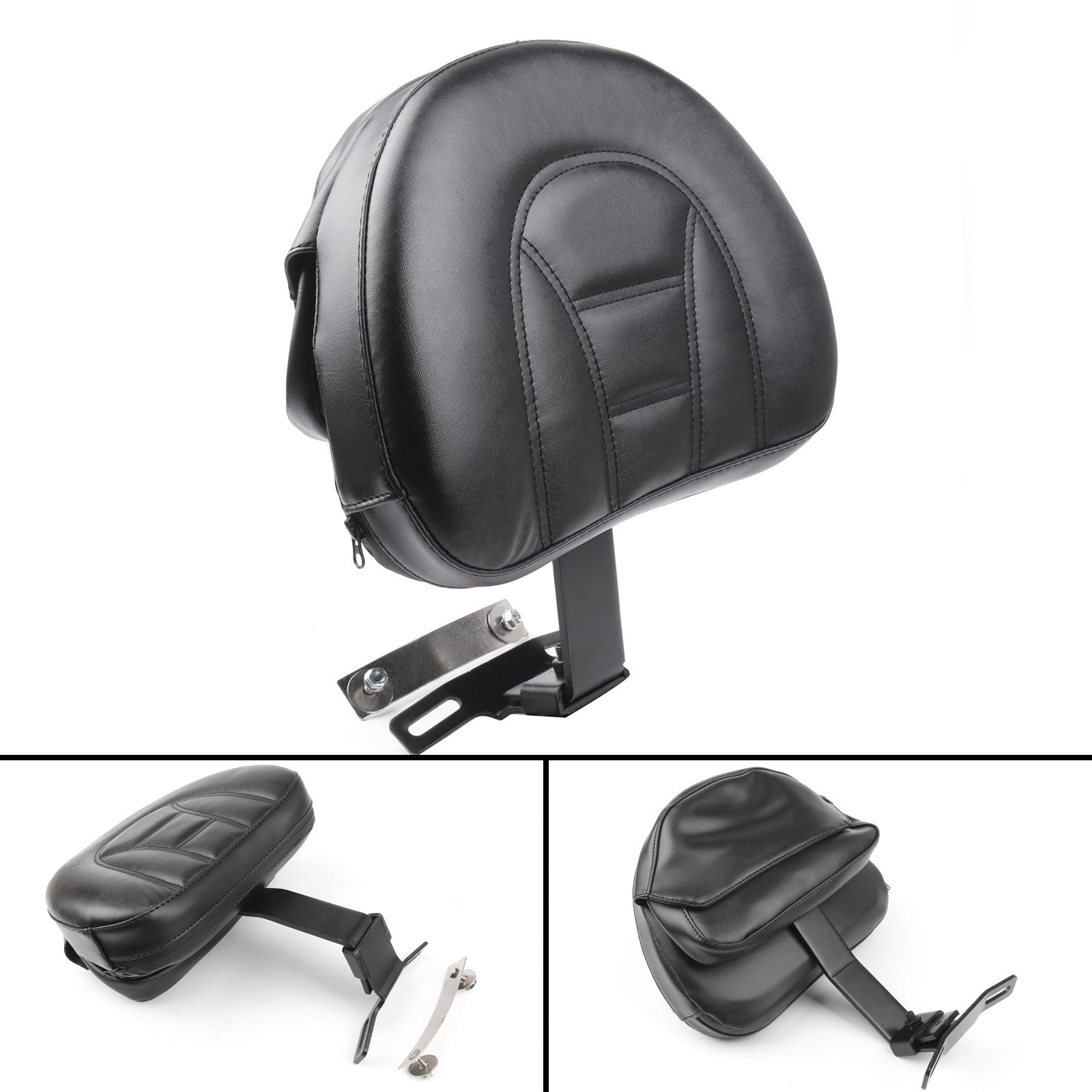 Adjustable Driver Rider Backrest Pad Fit For 2007-2017 Harley Fatboy Heritage Softail Generic