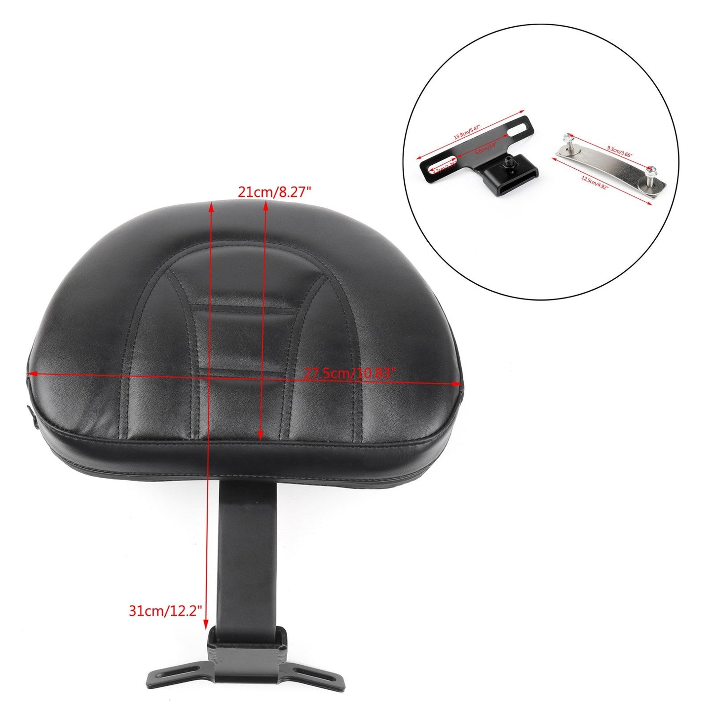 07-19 Fatboy Heritage Softail Generic Adjustable Driver Rider Backrest Pad For