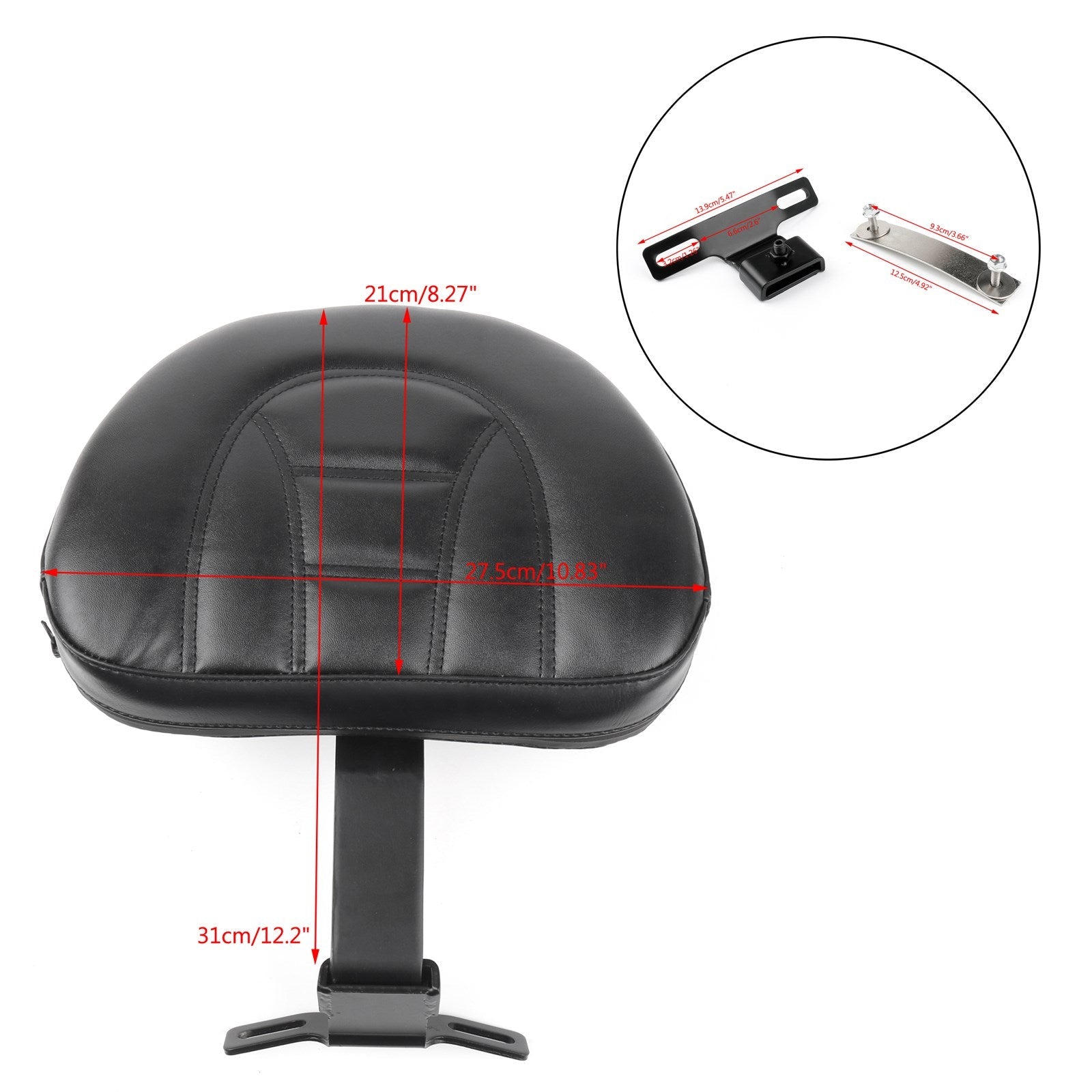 Adjustable Driver Rider Backrest Pad Fit For 2007-2017 Harley Fatboy Heritage Softail Generic
