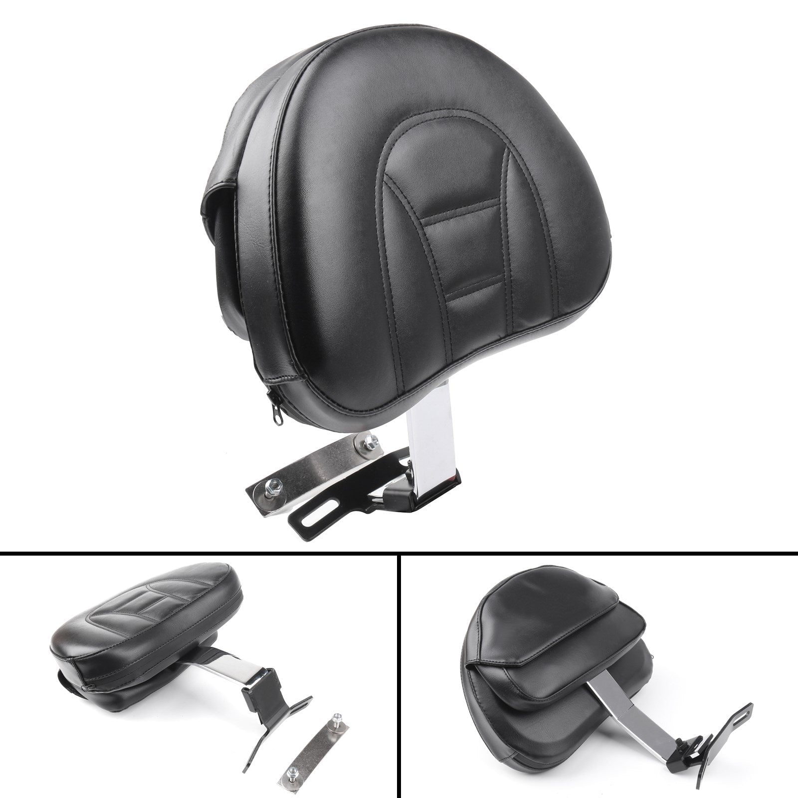 Adjustable Driver Rider Backrest Pad Fit For 2007-2017 Harley Fatboy Heritage Softail Generic