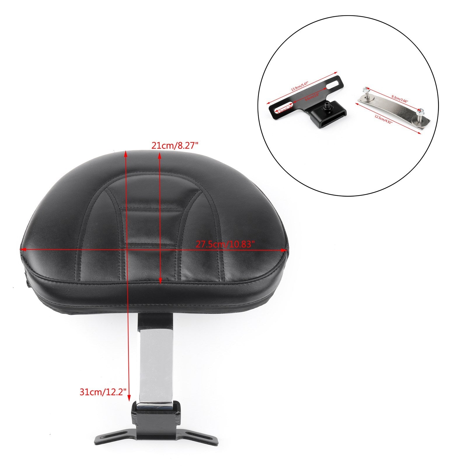 Adjustable Driver Rider Backrest Pad Fit For 2007-2017 Harley Fatboy Heritage Softail Generic
