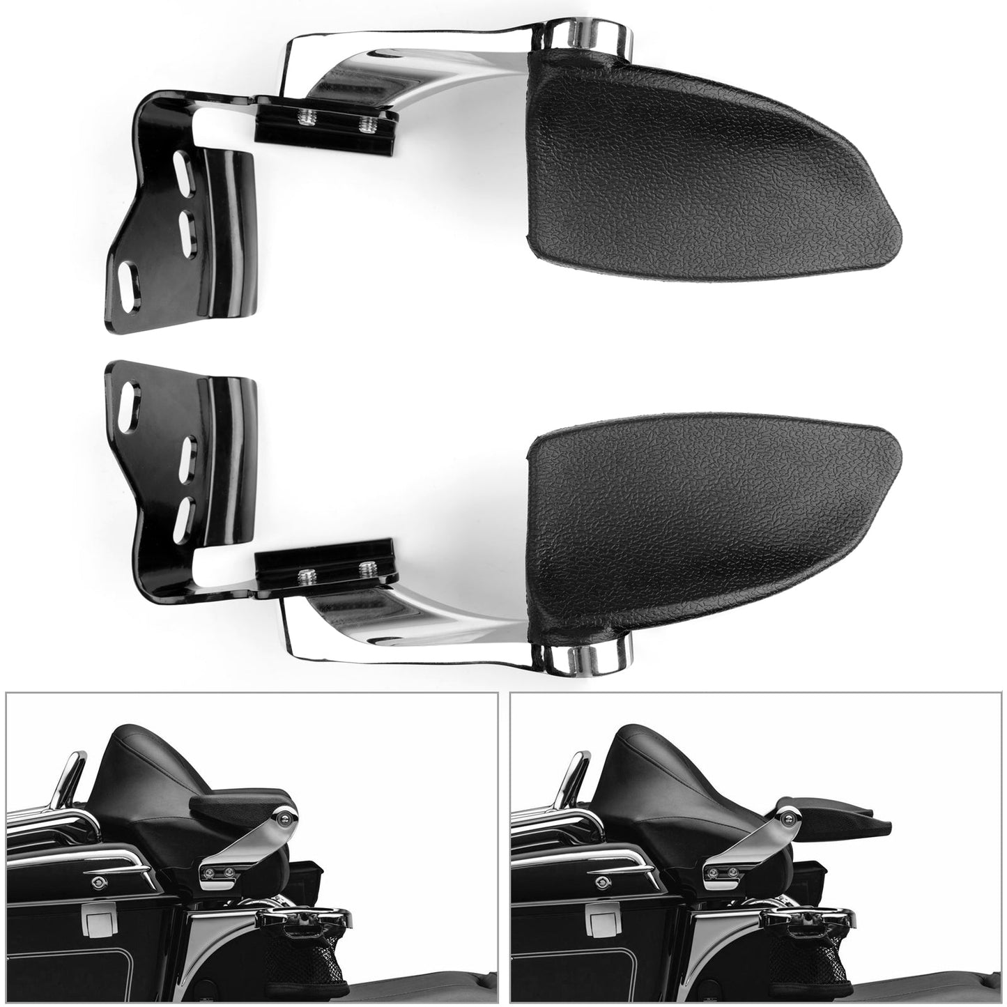 97-13 Touring Electra Glide Road King Generic Stealth Passenger Armrests For