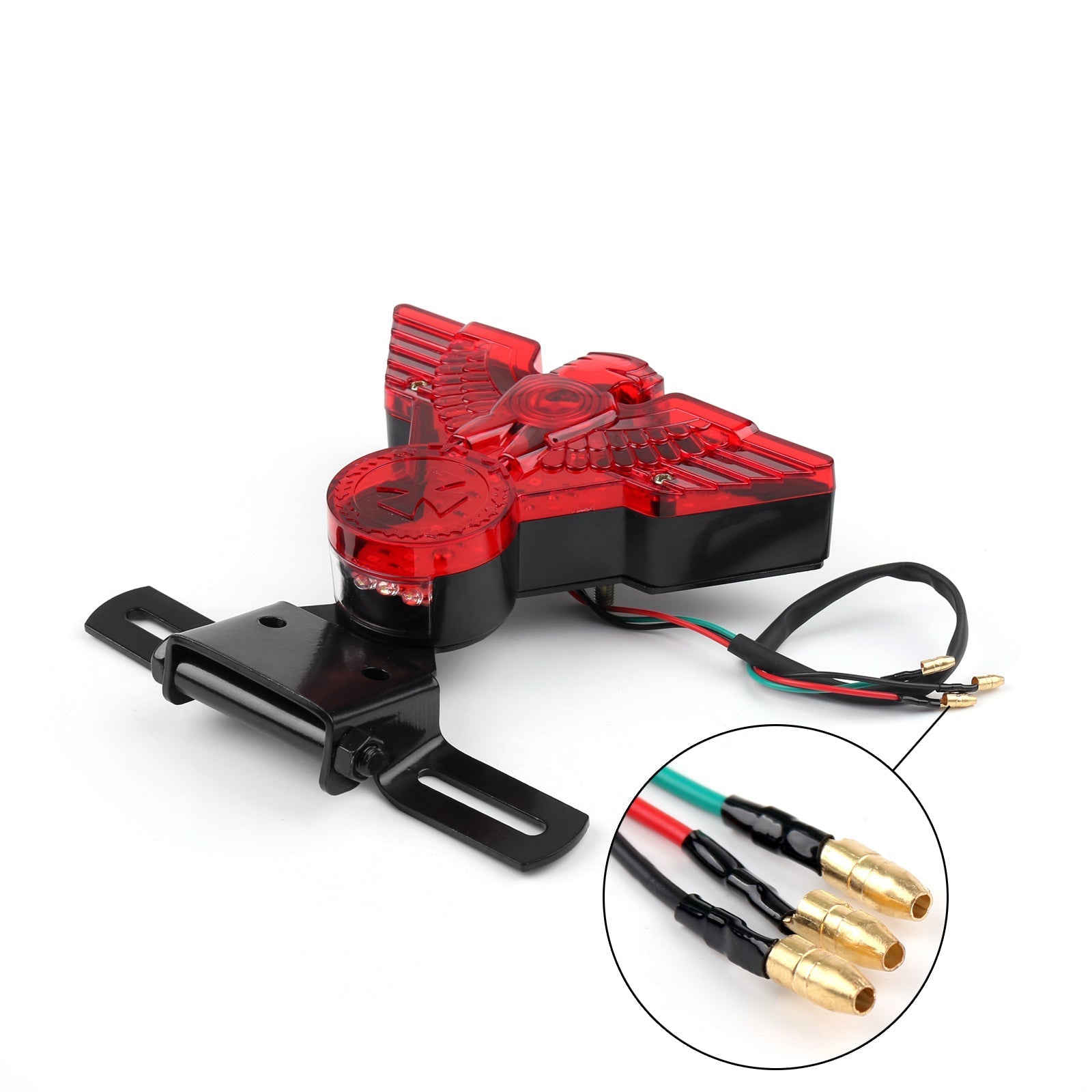 Motorcycle Eagle Led Rear Tail Light Lamp w/Plate for Harley Chopper Bobbe, 2 Color Generic