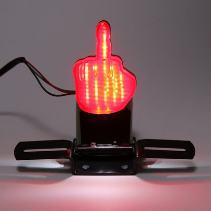 Middle Finger LED Break Tail Light Taillamp w/Plate for Chopper Bobbe