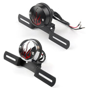 Flame Fire Rear Fender Tail light Brake Light For Harley Cafe Racer Bobber, 2 Color