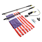 RZR Offroad Jeep Rhino Sandrail Canam Buggy UTV 2X 3ft RGB LED Whip Lights Antenna W/ Flag Remote Control