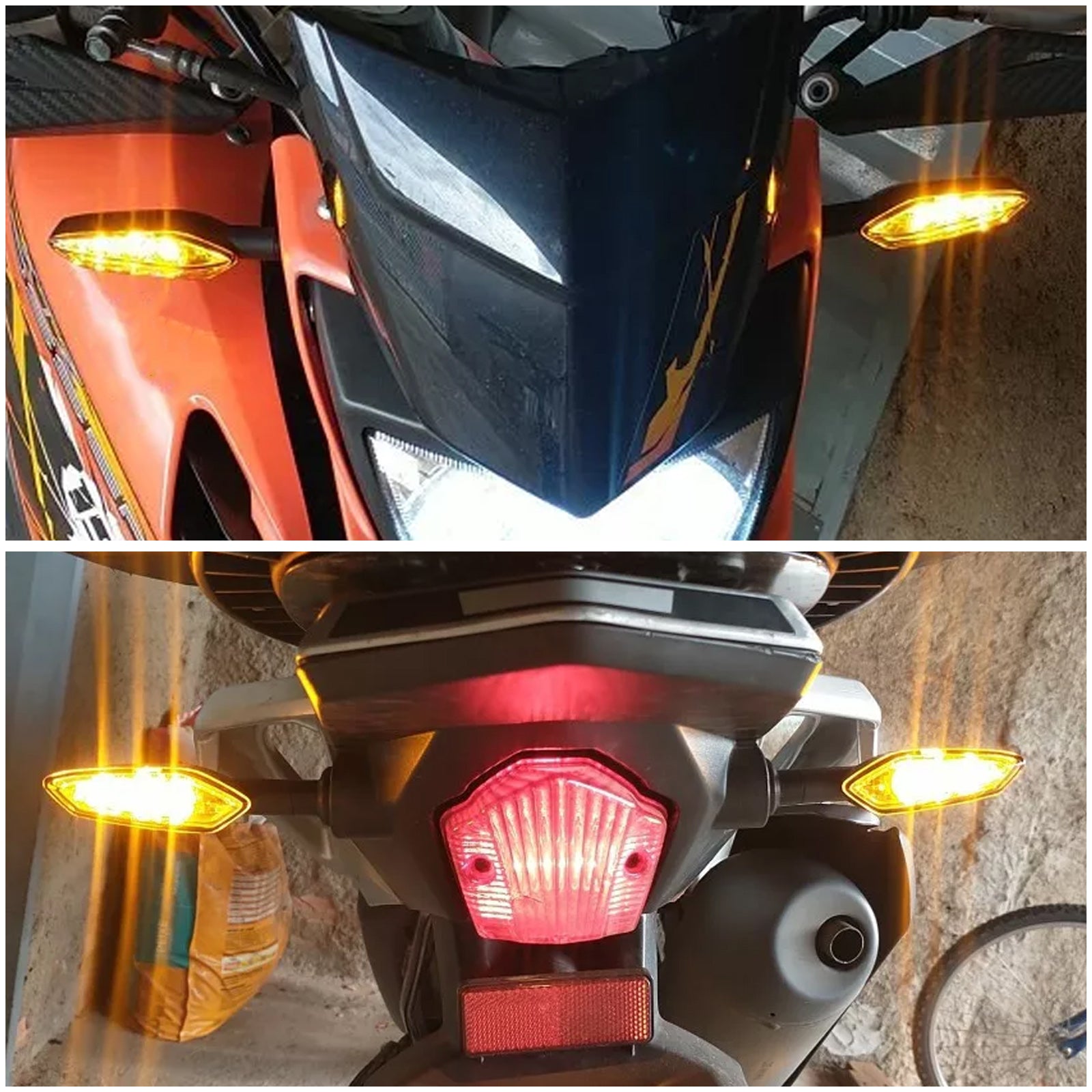 LED Turn Signal Lights Amber Indicator Lamps For Yamaha XJ6N 2009-2016