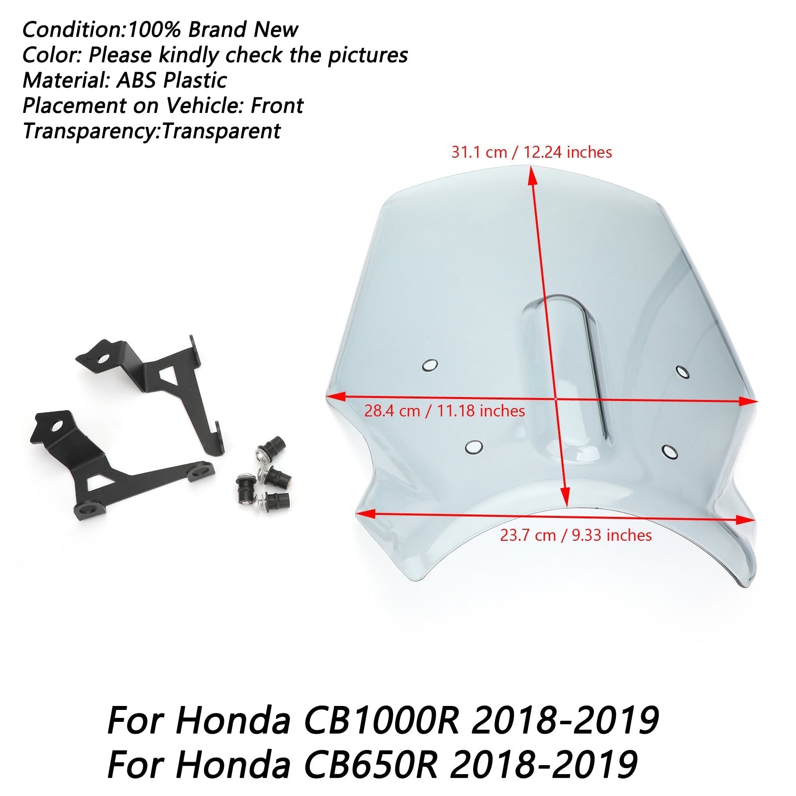 Motorcycle ABS Windshield Windscreen Protector For Honda CB1000R 18-20 CB650R 19-23