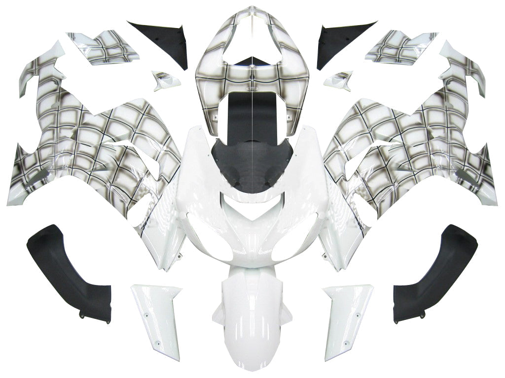 2006-2007 Kawasaki ZX 10R White Spiderman Racing Fairings Generic