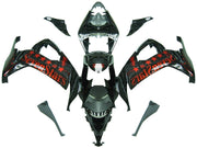 2008-2010 Kawasaki ZX10R Black Orange Racing Fairings Generic
