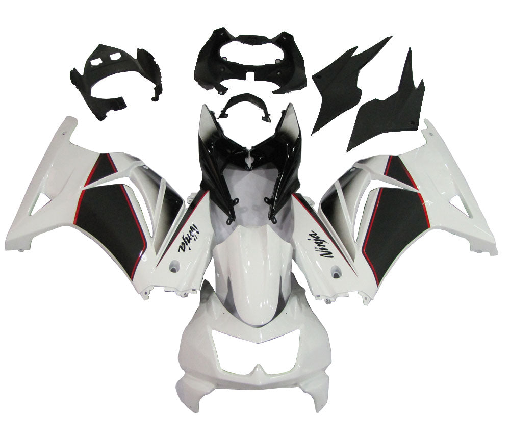 2008-2012 Kawasaki ZX250R EX250 Fairings White Black Ninja ZX250 Racing Generic