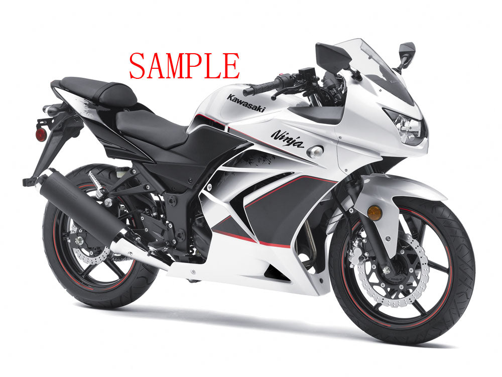 2008-2012 Kawasaki ZX250R EX250 Fairings White Black Ninja ZX250 Racing Generic