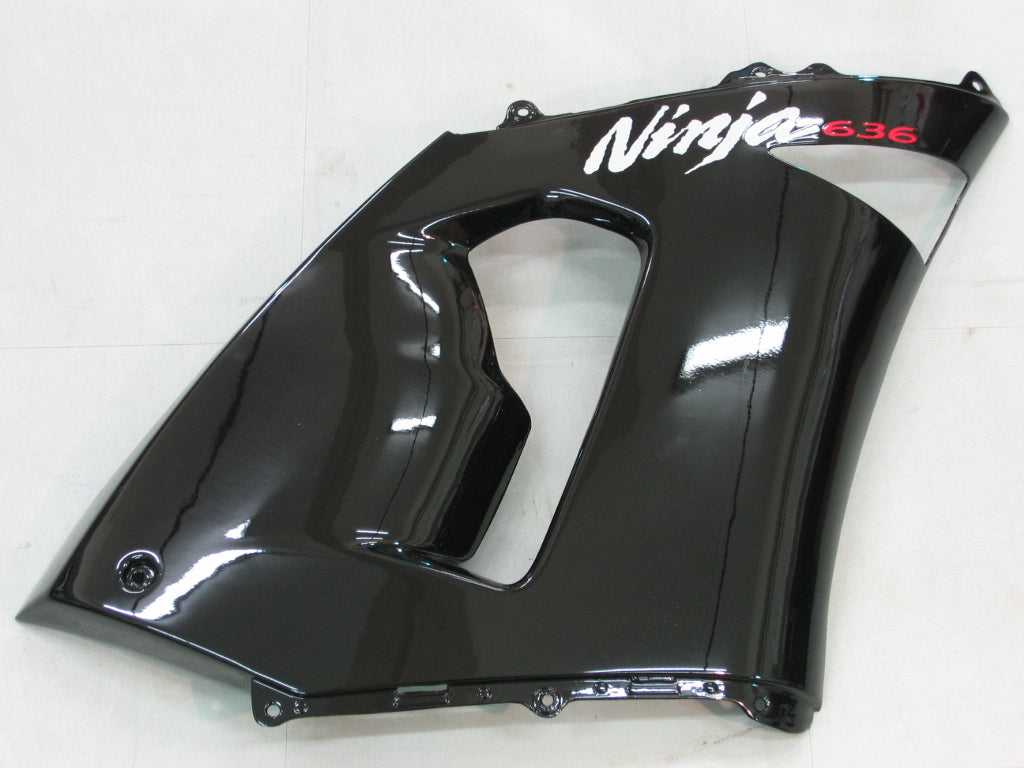 2005-2006 Kawasaki ZX6R 636 Fairings Black ZX6R Racing Generic