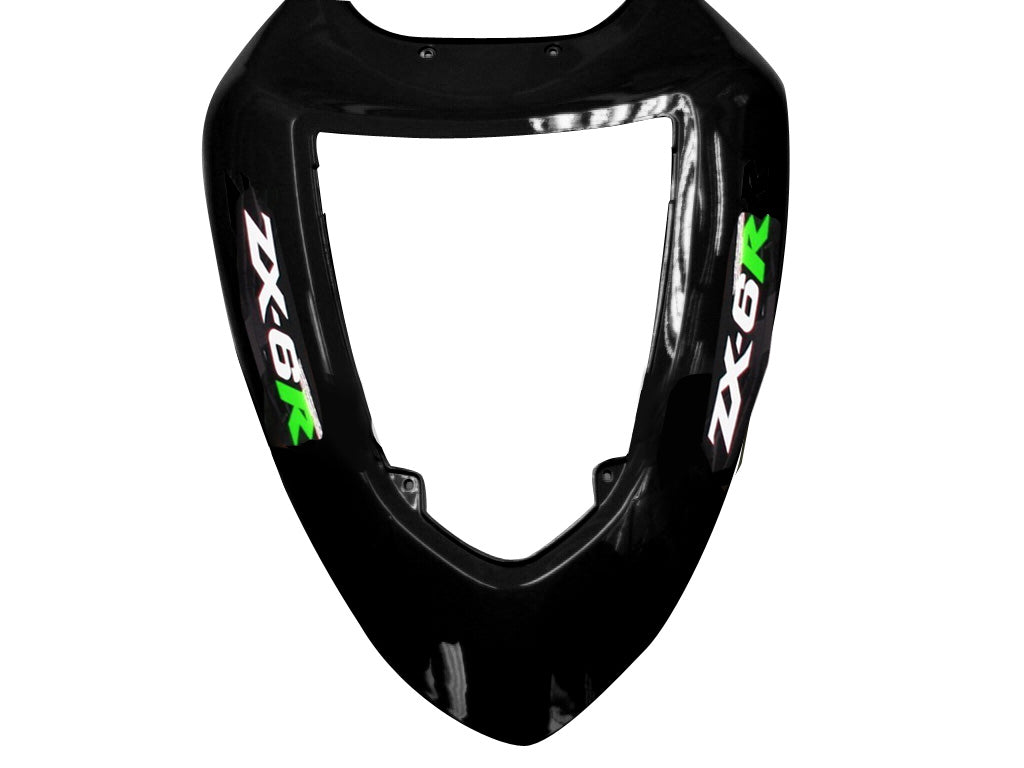 2005-2006 Kawasaki ZX6R 636 Fairings Black & Green Flame Ninja Racing Generic