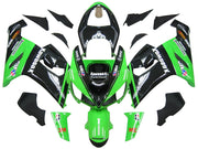 2005-2006 Kawasaki ZX6R 636 Fairings Green Black Kawasaki Racing Generic