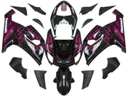 2005-2006 Kawasaki ZX6R 636 Fairings Black & Purple Flame Ninja Racing Generic