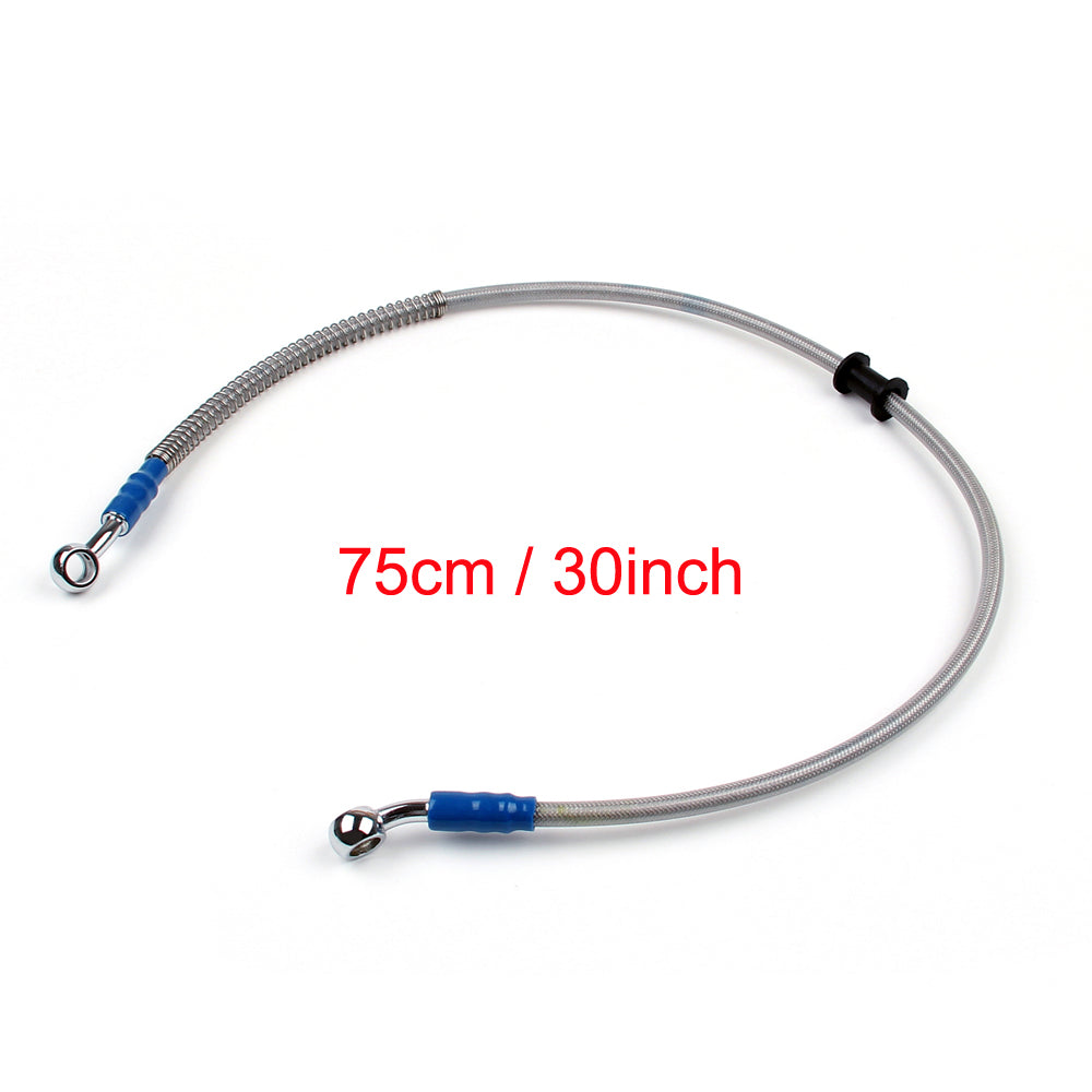 75cm/30" M10 Brake Oil Hose Line Banjo Fitting Stainless Steel End Generic