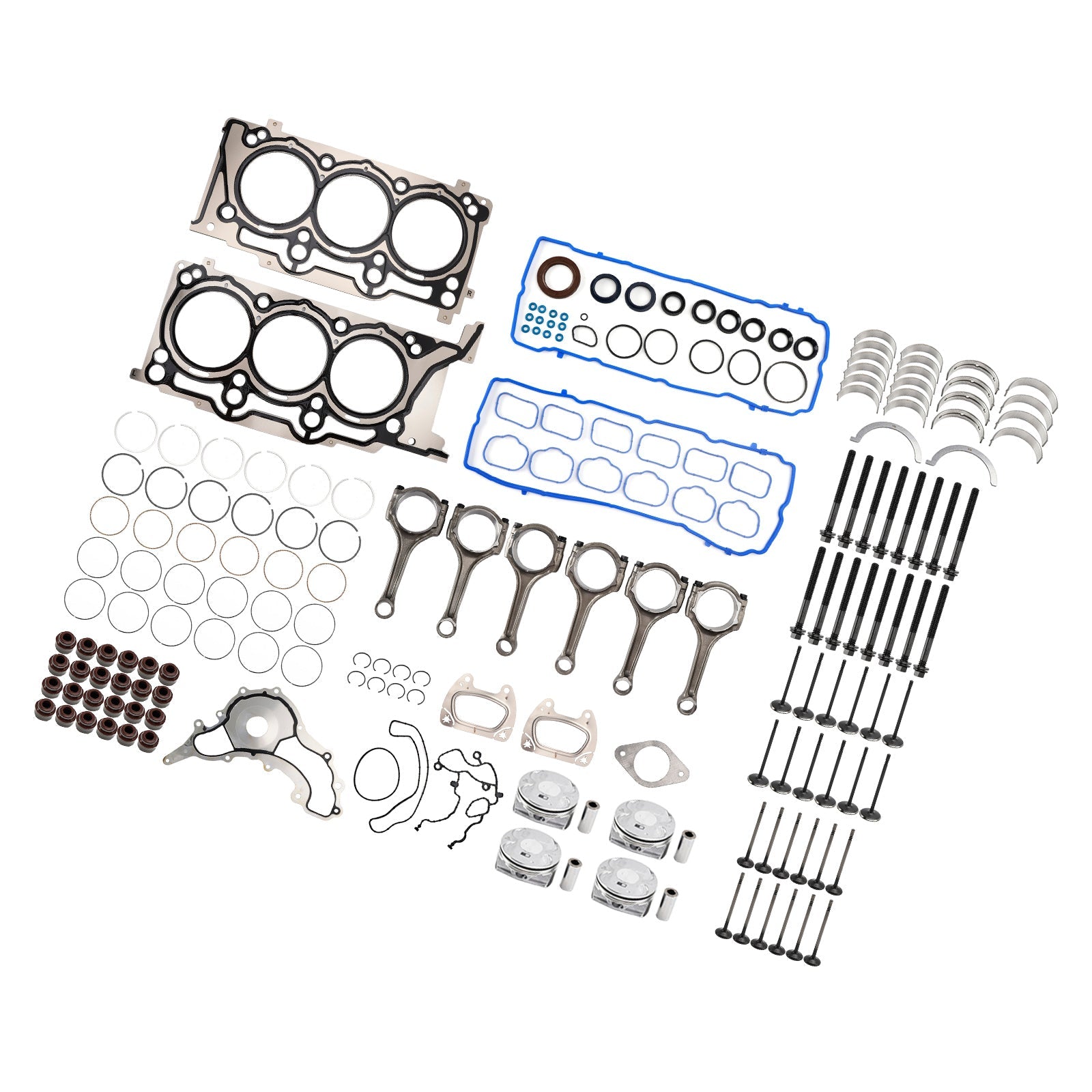 2016 JEEP WRANGLER 3.6L 3604CC 220CID V6, VIN CODE G 3.6L Engine Rebuild Overhaul Kit 5184088AF H1517CPA
