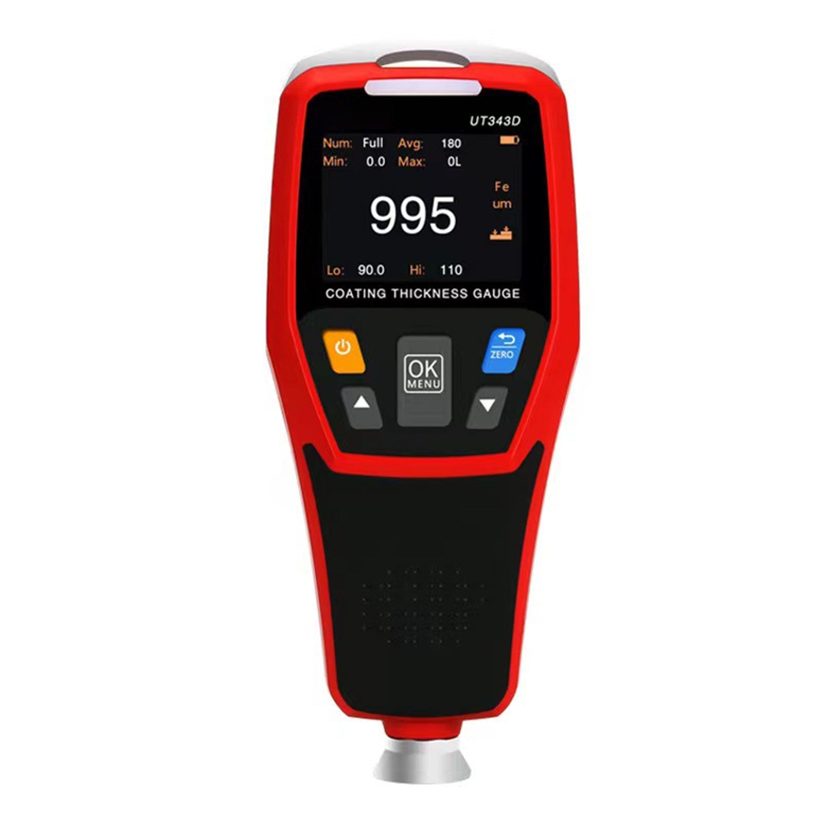 UT343D Digital Coating Thickness Gauge Meter Tester Range 0 to 1250um
