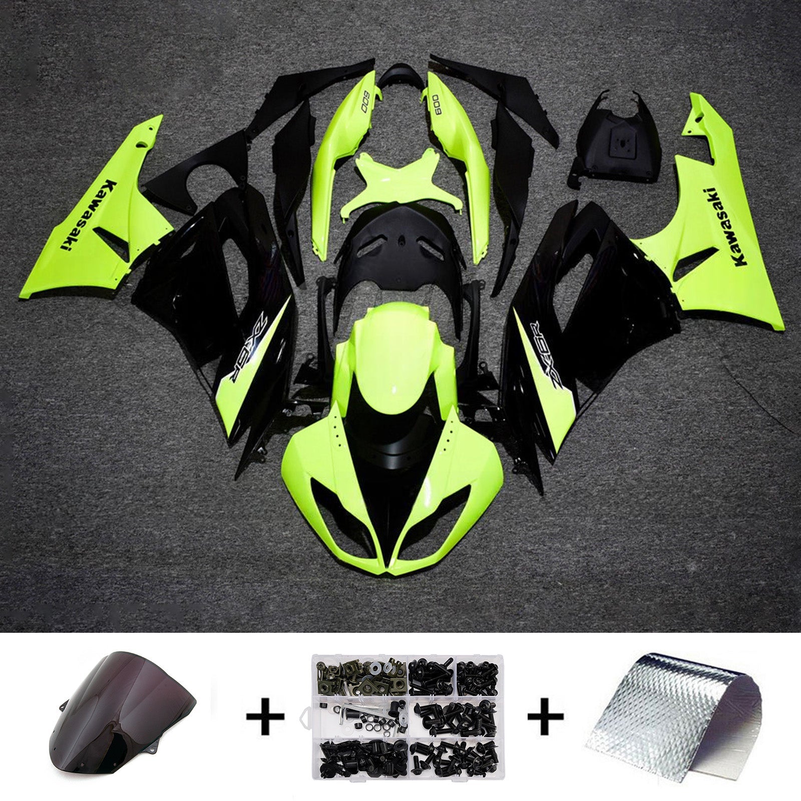 Injection Fairing Kit Bodywork Plastic ABS fit For Kawasaki ZX6R 636 2009-2012