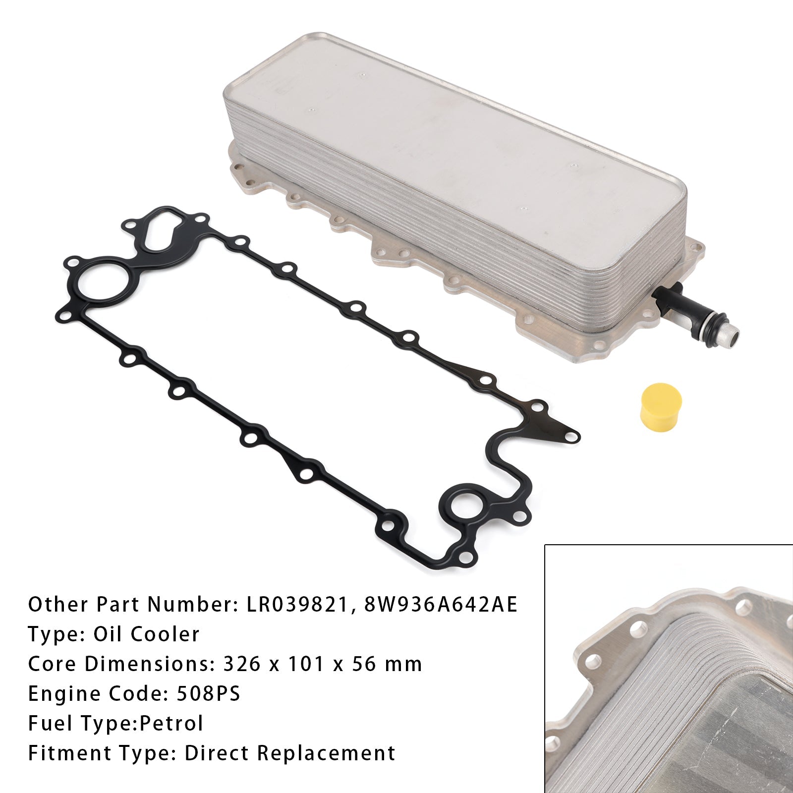 2013-2014 Jaguar XF X250 5.0 XFR-S 508PS Estate Engine Oil Cooler LR039821 8W936A642AE