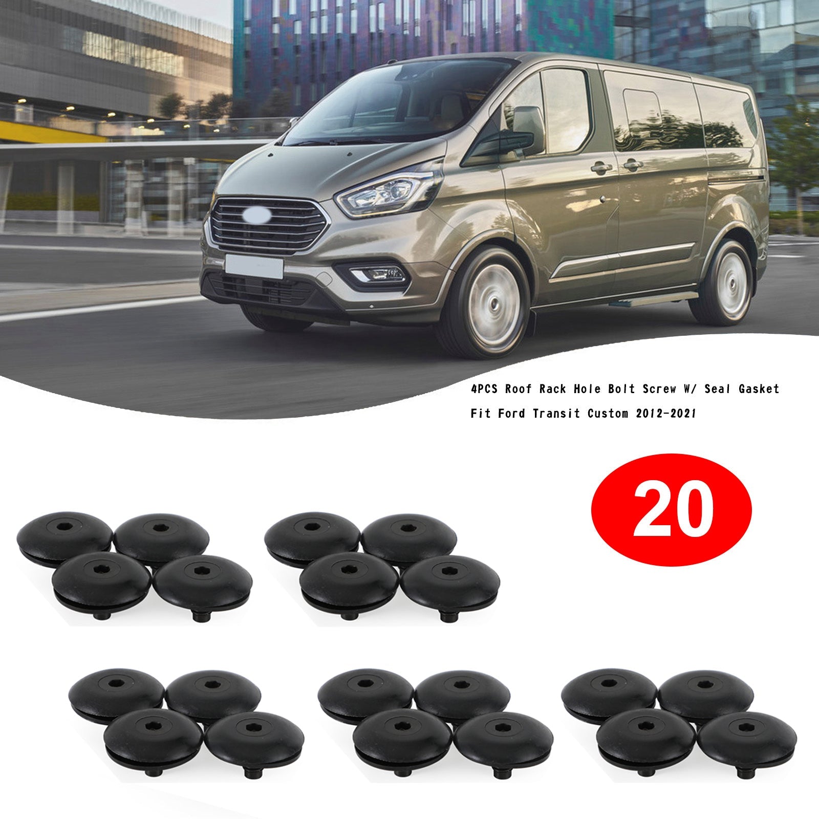 2012-2021 Ford Transit Custom 20PCS Roof Rack Hole Bolt Screw W/ Seal Gasket