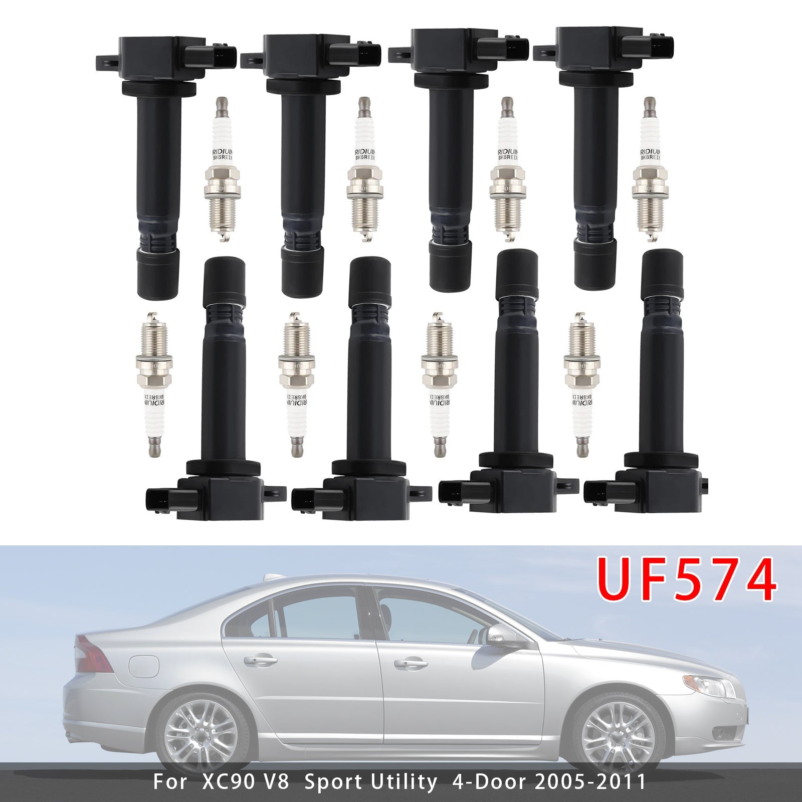 2010 Volvo S80 Base Sedan 4-Door 8X Ignition Coil & Spark Plug UF574