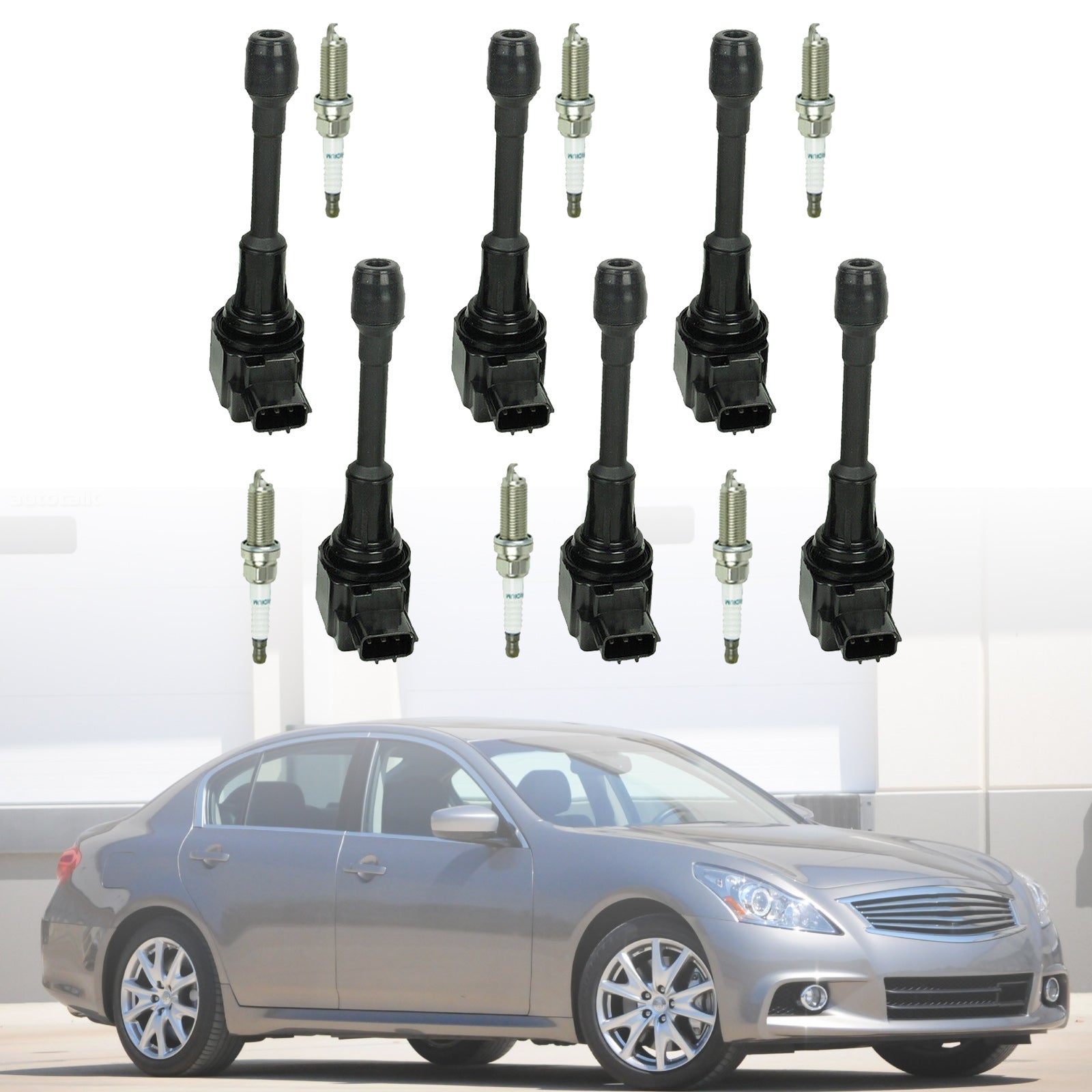 2013 Infiniti JX35 3.5L V6 6 Ignition coil+6 Spark Plug UF550 2-50150 C1670,2-50150 Generic