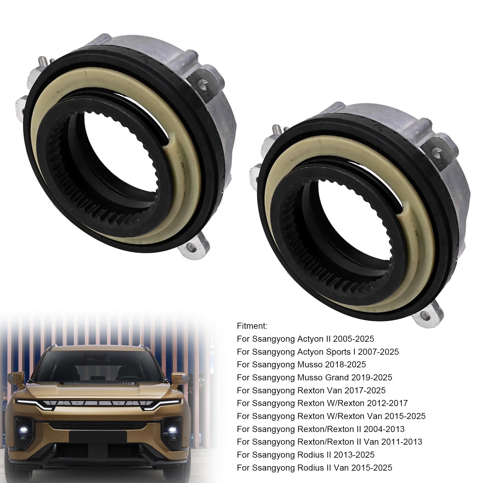 415100900 2PCS Front Manual Wheel Locking Hub For Ssangyong Rexton Van/W/Rexton 2012-2025
