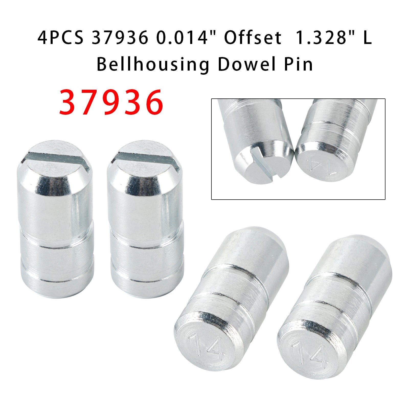4PCS 37936 0.014" Offset 1.328" L Bellhousing Dowel Pin