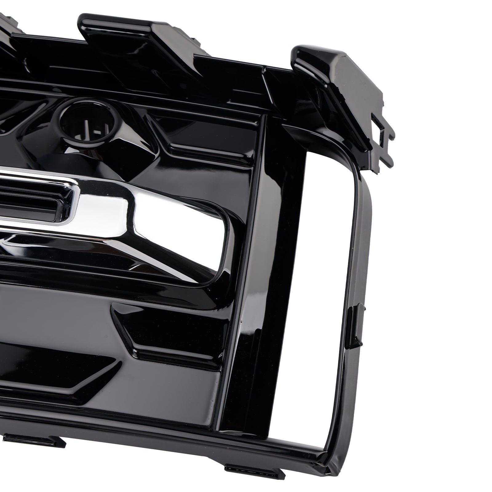 2023+ Audi A6 C8PA S-Line S6 2PCS Front Bumper Fog Light Grille Trim Black Chrome
