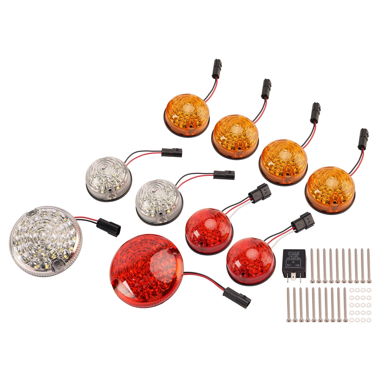 10PCS Color LED DRL Driving Daytime Fog Tail Lights Kit for Land Rover Defender