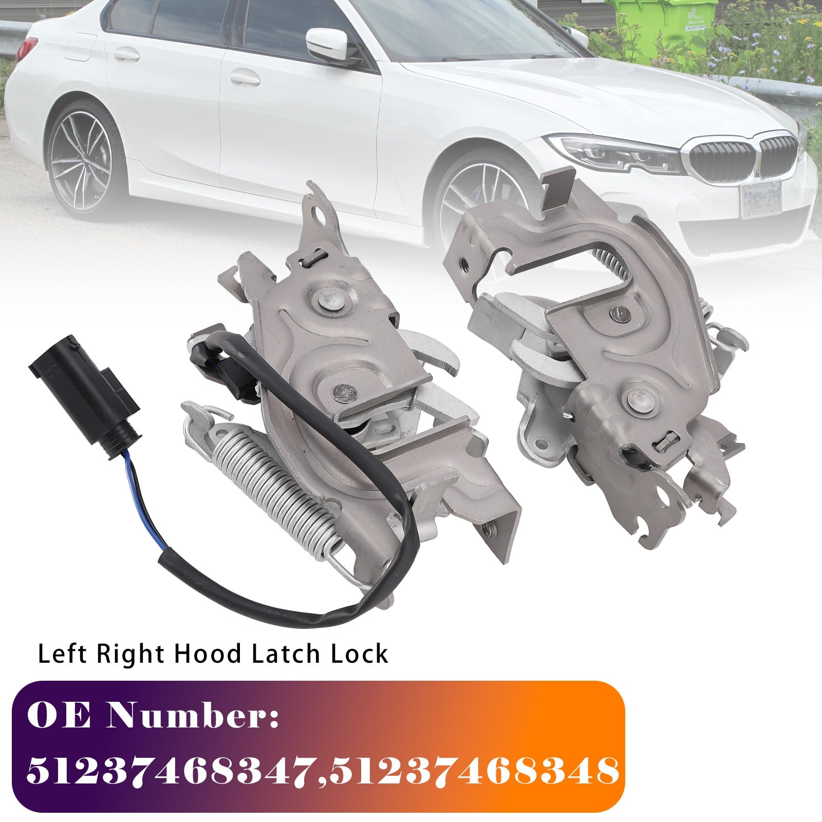 2020-2024 For BMW 330i xDrive G20 2x Front Hood Latch Lock 51237468347