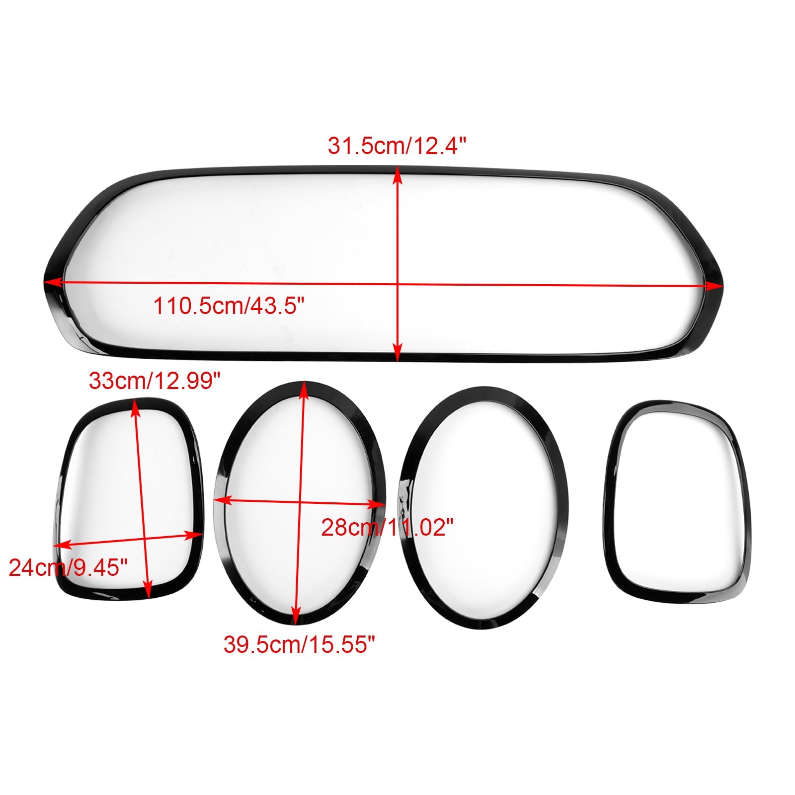 2014-2021 Mini Cooper F55 F56 F57 Black Grill + Headlight + Taillight Trim 51137449207 Generic