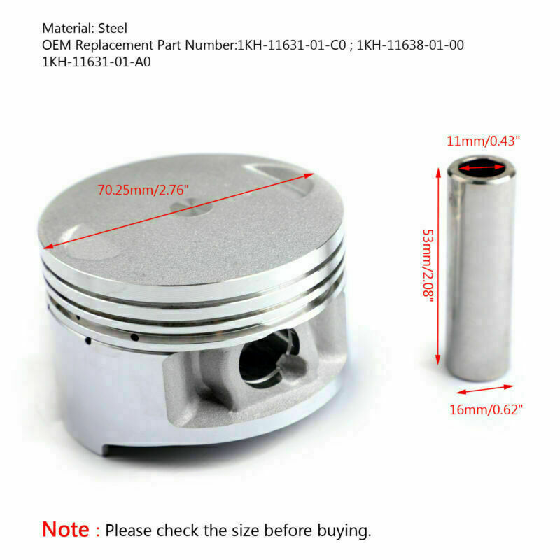 Kit Piston Yamaha Size XT225 Bore AU5 70.25mm 87-07 XT/225 1KH-11631-01-A0 For