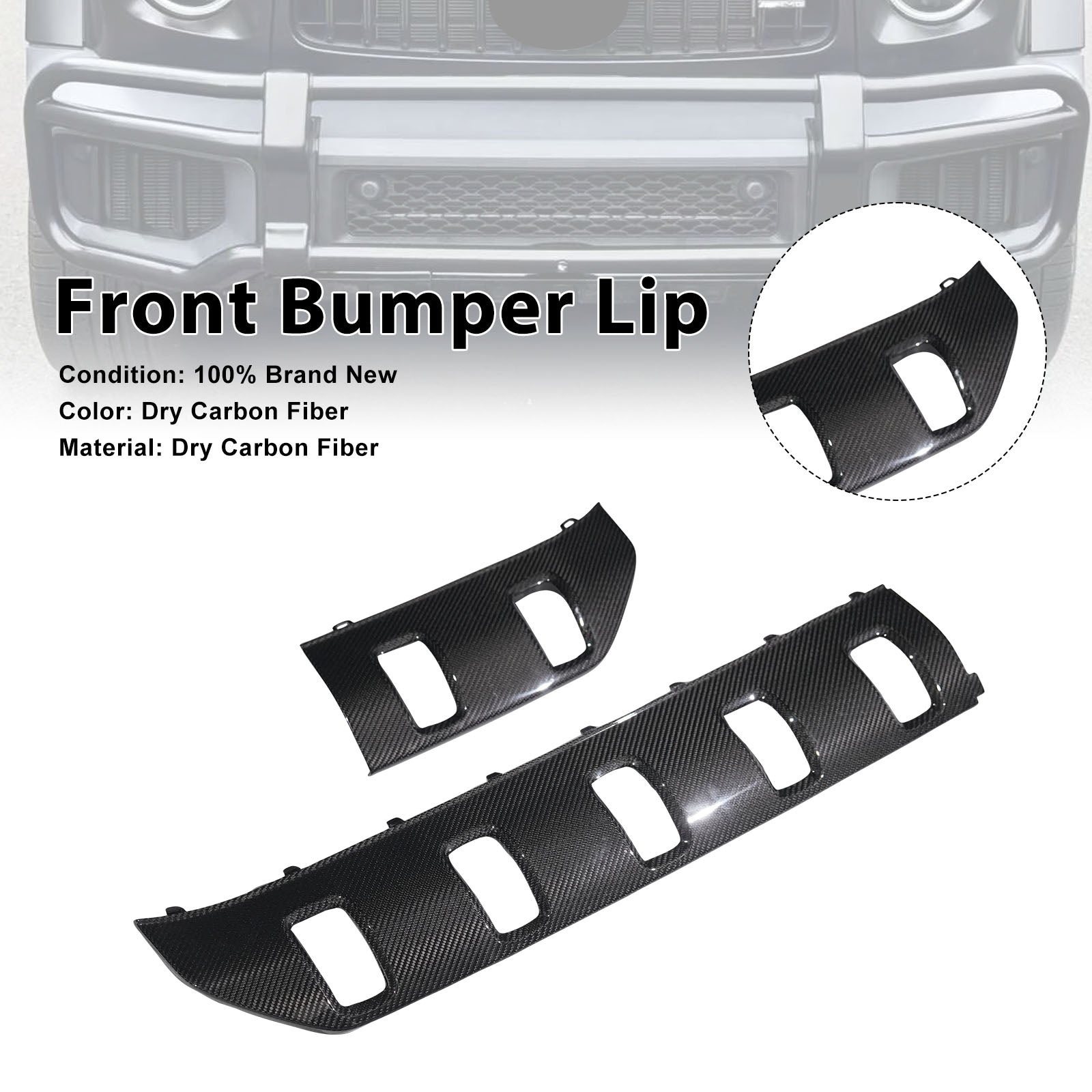2025-2026 Fit Benz G Class W465 G63 Dry Carbon Front Bumper Lip Chin Spoiler