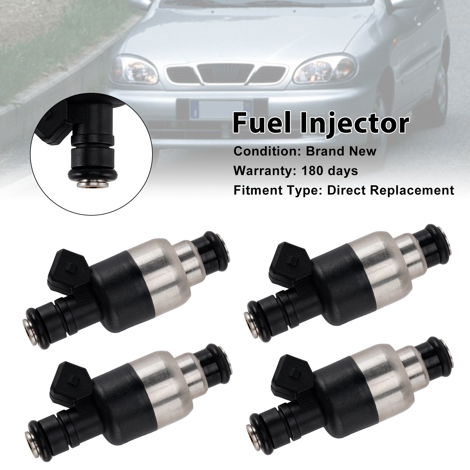 4PCS Fuel Injector 17109450 Fit Daewoo Lanos 1997-2004 Fit Nexia 1995-1997