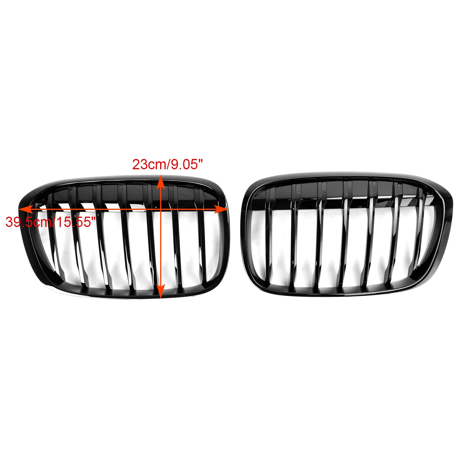 2016-2018 BMW X1 F48 F49 Gloss Black Front Kidney Grille Grill 2PCS