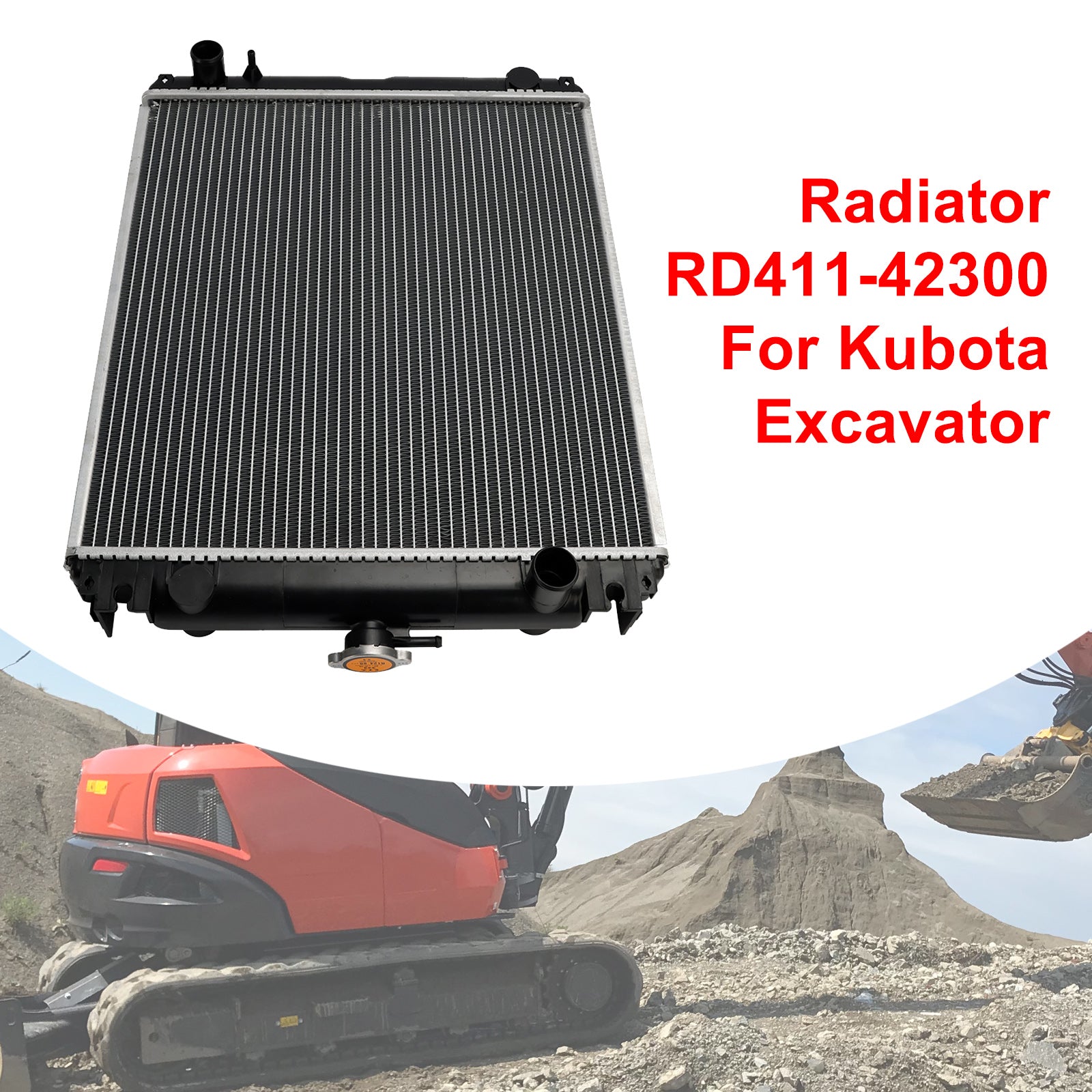 Kubota KX121-3S KX161-3 U50-3 U45-3ST U45-3 Excavator Radiator RD411-42300