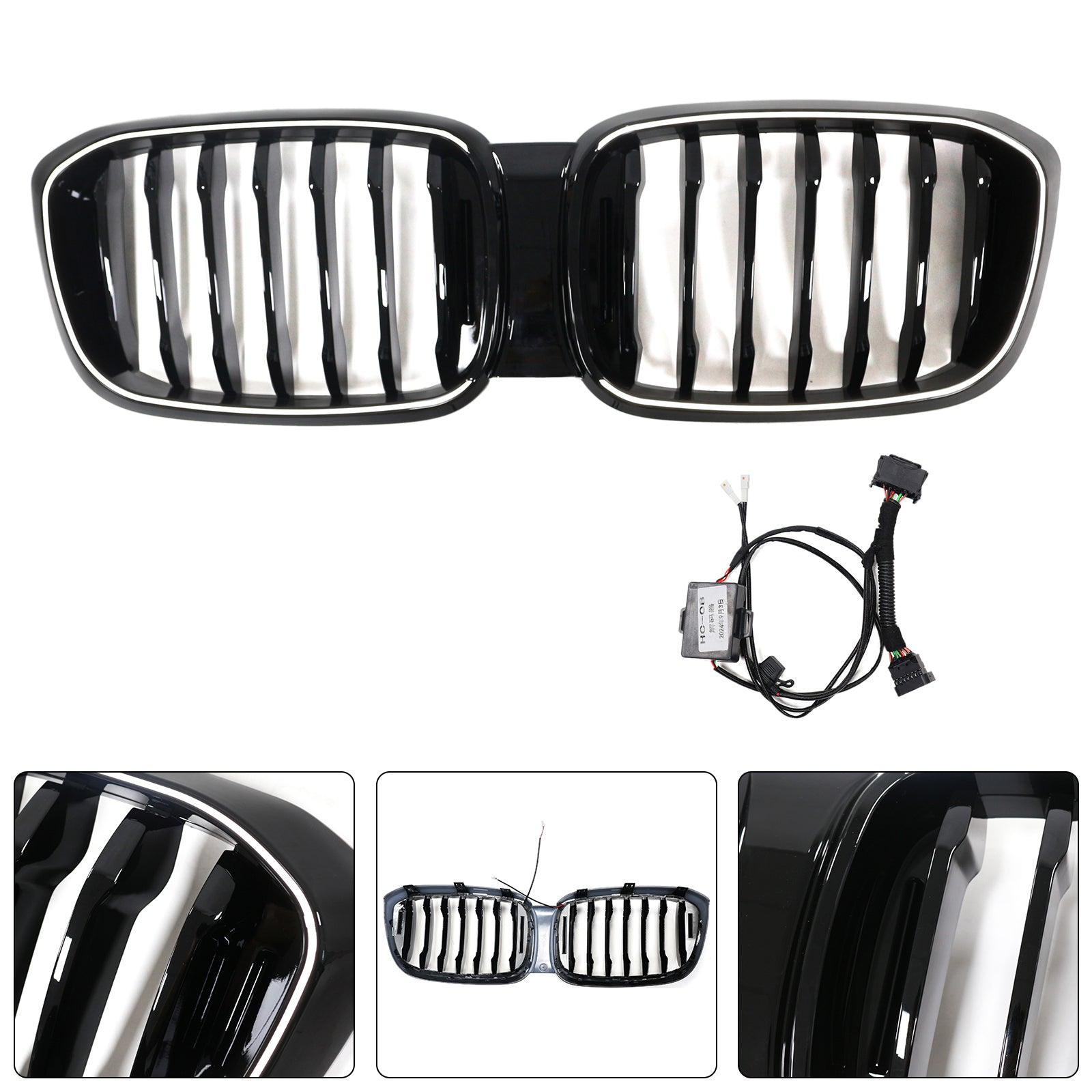 2018-2021 BMW X3 X3M G01 G08 Pre-Facelift Gloss Black Front Kidney Mesh Grill Grille 51138469959 51138469960