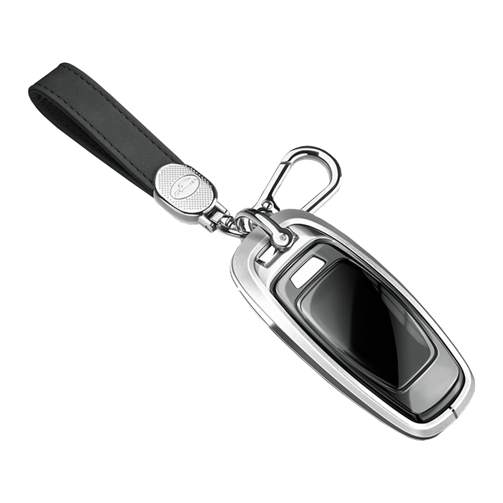 Aluminum Alloy TPU Silvery Car Key Case Cover With Buckle For Audi a6l a4l a3