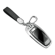 Aluminum Alloy TPU Silvery Car Key Case Cover With Buckle For Audi a6l a4l a3
