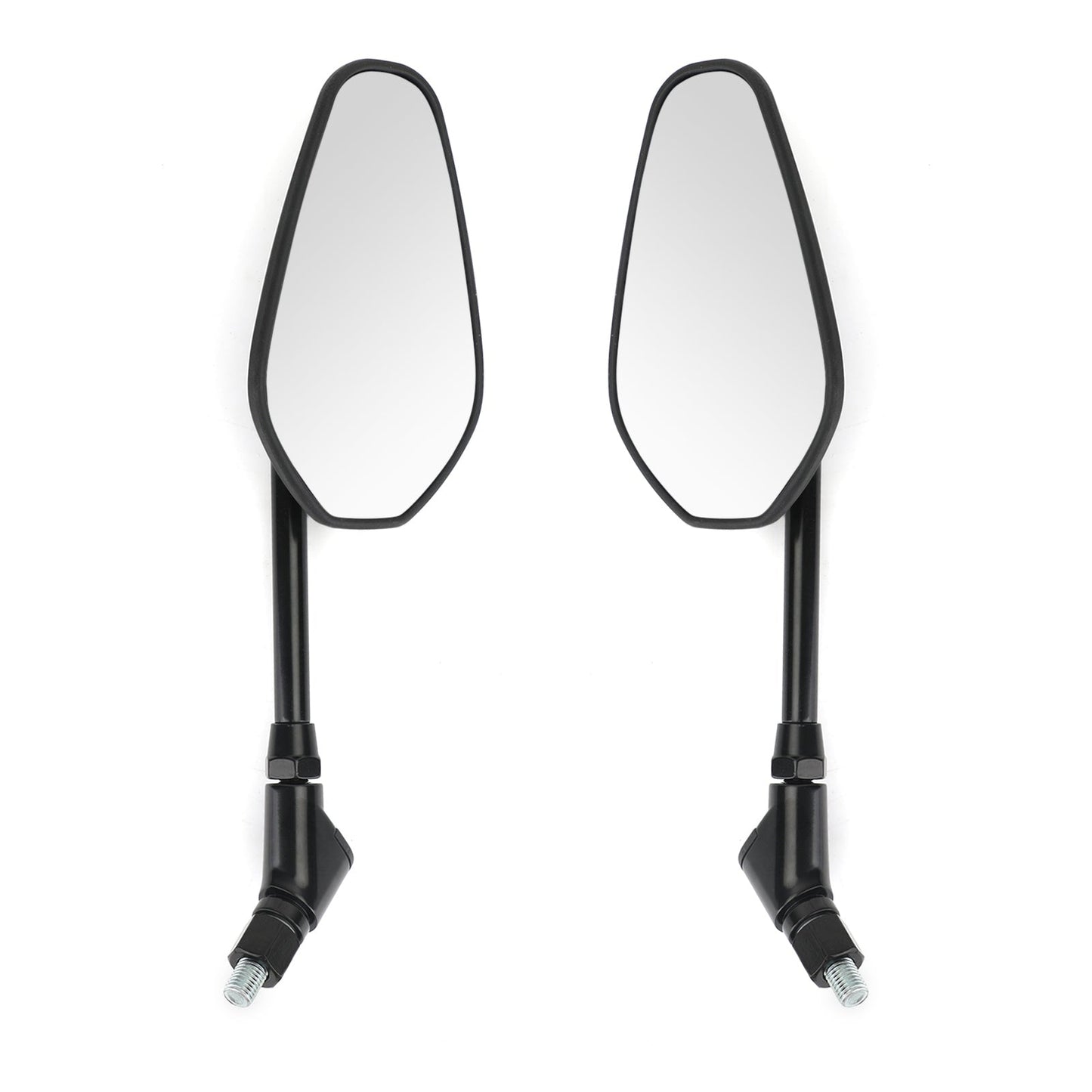 New Black Left & Right Motorcycle Cruiser Chopper Rearview Side Mirrors M10 10mm Generic