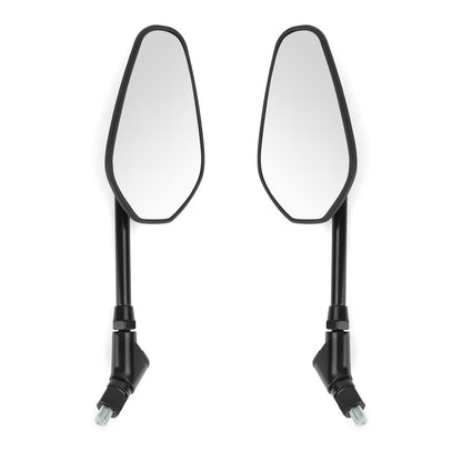 New Black Left & Right Motorcycle Cruiser Chopper Rearview Side Mirrors M10 10mm Generic