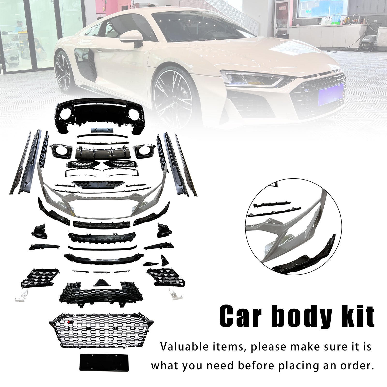 2021-2024 Fit AUDI R8 4S 2016-2020 Upgrade To Carbon Fiber Body Kit Bumper