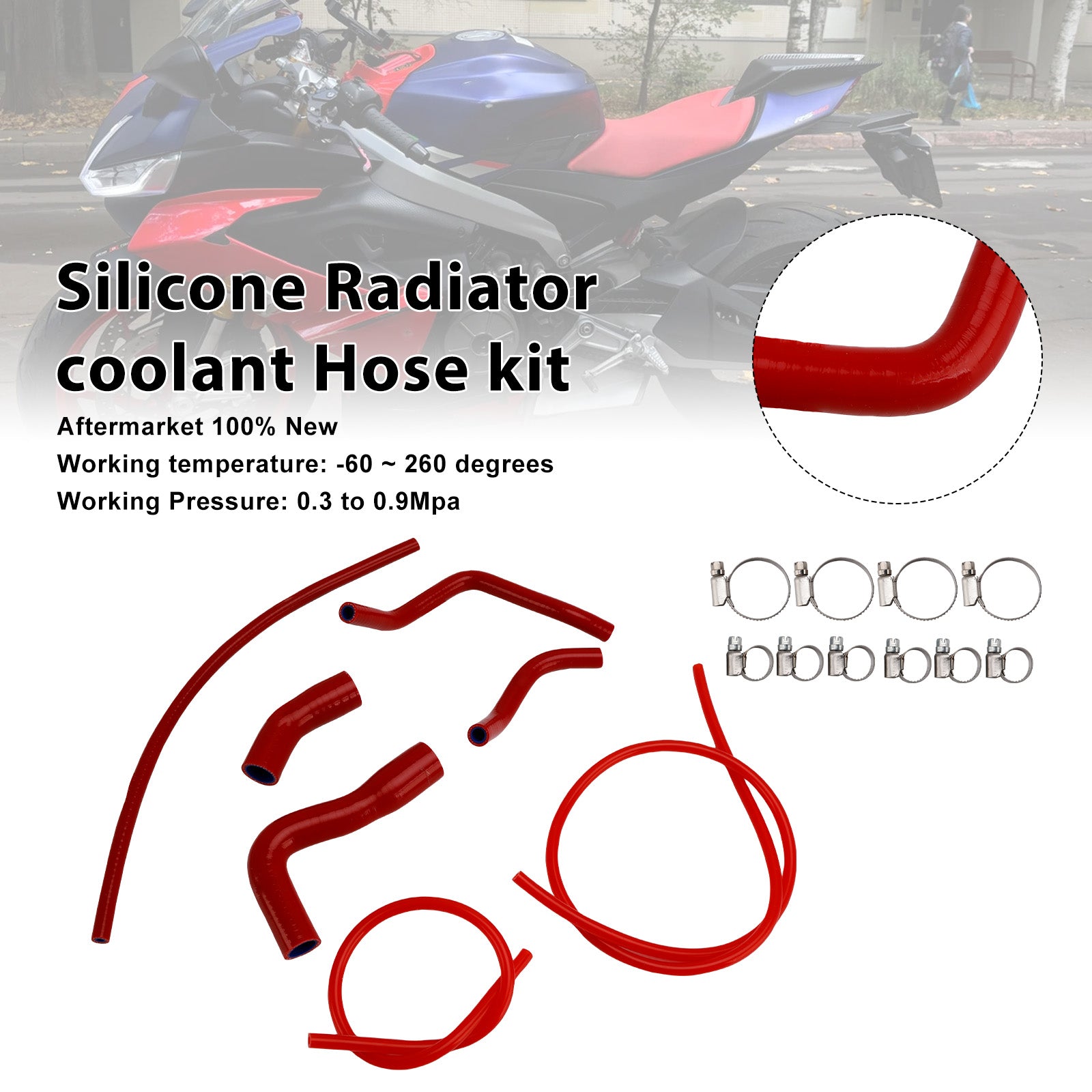 2021-2025 Aprilia RS 660 RS660 Silicone Radiator coolant Hose
