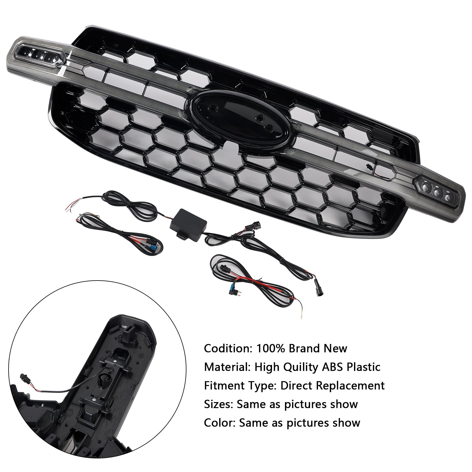 2023-2024 Ford Everest Next Gen T9 Front Bumper Grille Grill (With White LED)