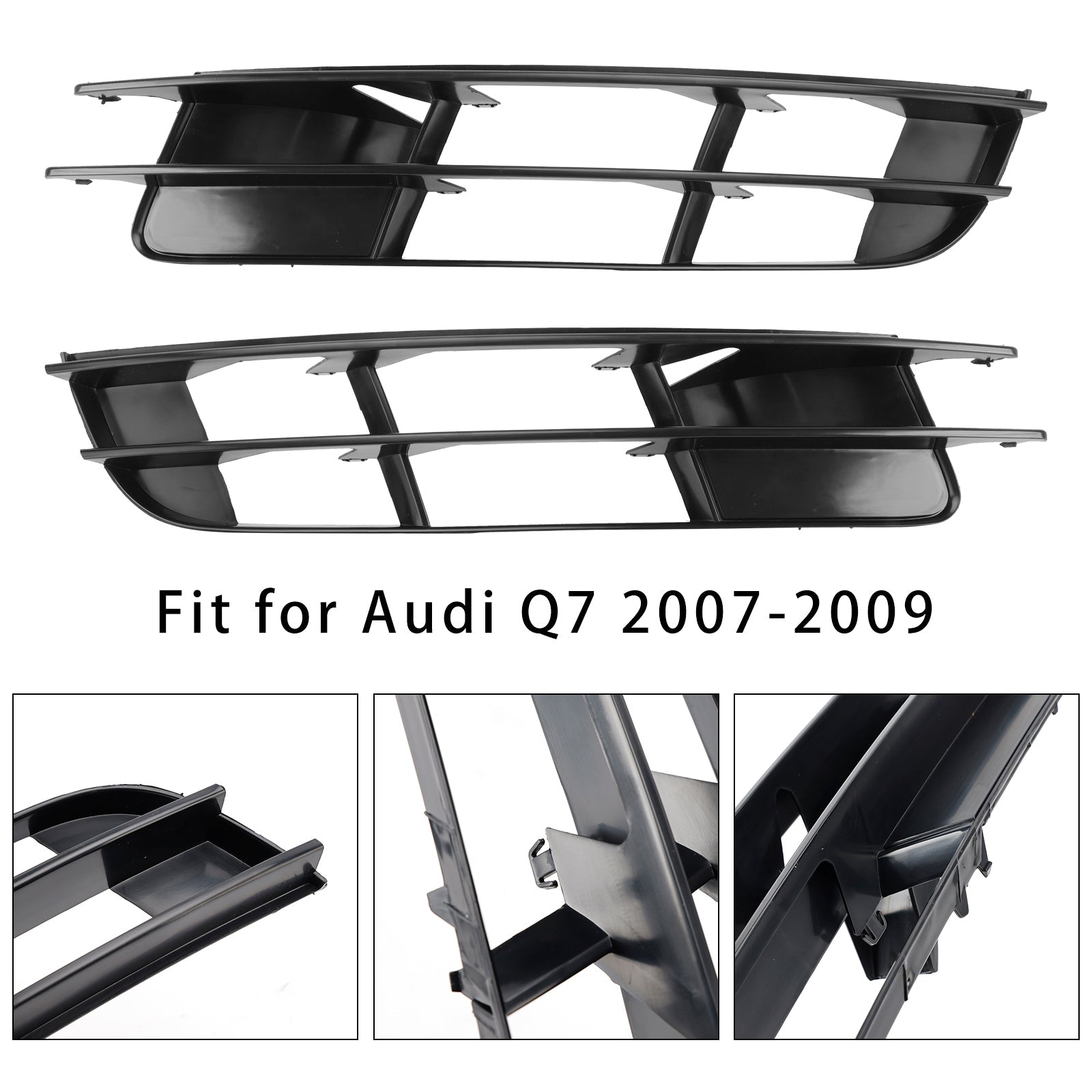 2007-2009 Audi Q7 1 Pair Front Bumper Fog Light Grill Cover Bezel 4L0807681